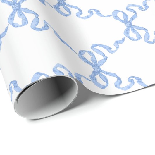 Blue Ribbon Trellis Geschenkpapier (Rolleneckpunkt)