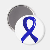 Blue Ribbon vom rektalen Krebs 3 Magnet (Vorderseite/Rückseite)