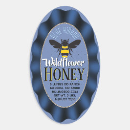 Blue Ribbon Wildblume Honey Ovaler Aufkleber