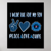 Blue Ribbon zu meinem Sohn November Diabetes Bewus Poster (Vorne)