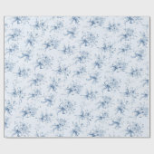 Blue Ribbons and Bows Toile Coquette Pattern  Geschenkpapier (Flach)