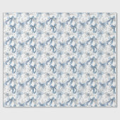 Blue Ribbons and Bows Toile Coquette Pattern  Geschenkpapier (Flach)