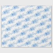 Blue Ribbons and Bows Toile Coquette Pattern Geschenkpapier (Flach)