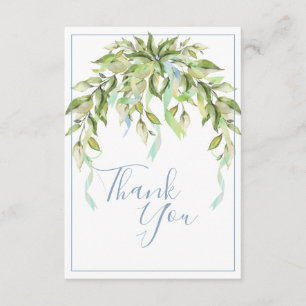 Blue Ribbons Greenery Elegant Danke Karte