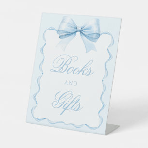 Blue Ribon Baby Boy Dusche Bücher und Geschenke Ze Sockelschild