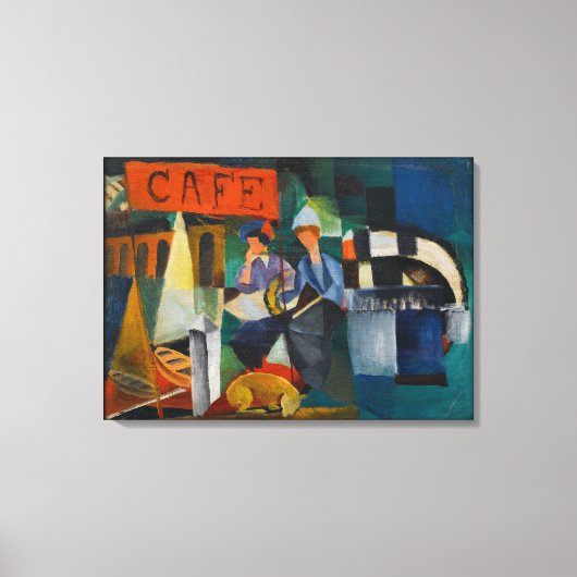 Blue Rider Café Expressionist Kunst-Reproduktion Leinwanddruck (Vorderseite)