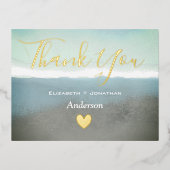 Blue Ridge Berge Danke Gold Folie Einladungspostkarte (Vorderseite)