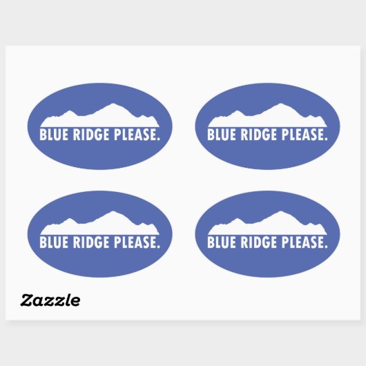 Blue Ridge Bitte Ovaler Aufkleber (Blatt)