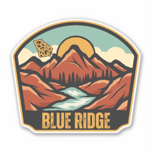 Blue Ridge, Georgia Aufkleber (Vorderseite)