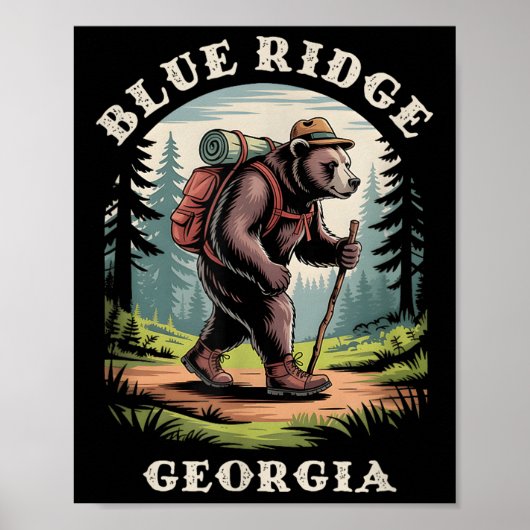 Blue Ridge, Georgia Ga Mountains Hiking Bear Fores Poster (Vorne)