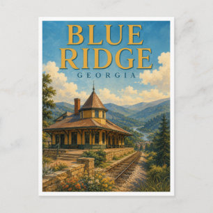 Blue Ridge Georgia Railway Depot GeoSaga Postkarte