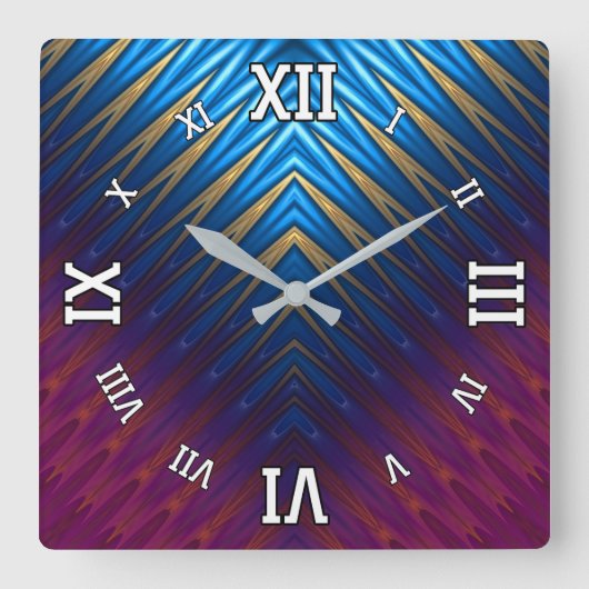 Blue Ridge Gold Quadratische Wanduhr (Vorderseite)