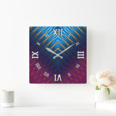 Blue Ridge Gold Quadratische Wanduhr (Zuhause)