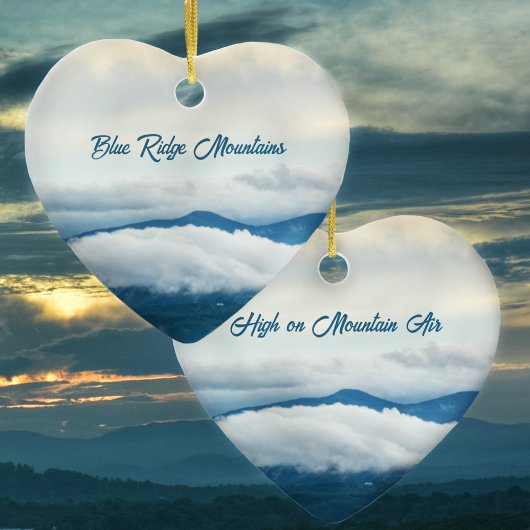 Blue Ridge Mountain - Air on Mountain Keramik Ornament