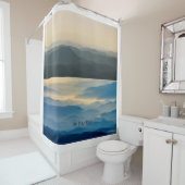 Blue Ridge Mountain Sonnenaufgang  Sonnenuntergang Duschvorhang (Beispiel)