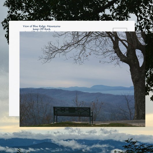 Blue Ridge Mountain View von Jump Off Rock NC Postkarte