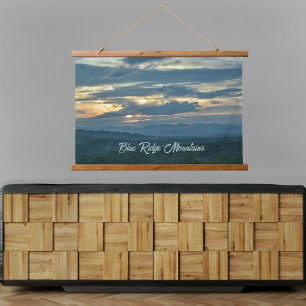 Blue Ridge Mountains Asheville North Carolina Wandteppich Mit Holzrahmen