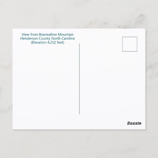 Blue Ridge Mountains - Bearwallow Mountain NC Postkarte (Rückseite)