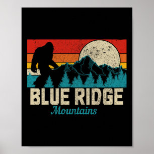 Blue Ridge Mountains Bigfoot Vintage Wanderjäger Poster