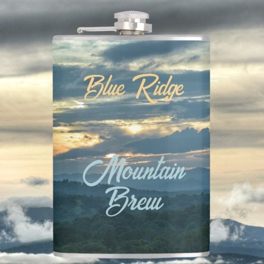 Blue Ridge Mountains Brew Sunset Fotografy Flachmann
