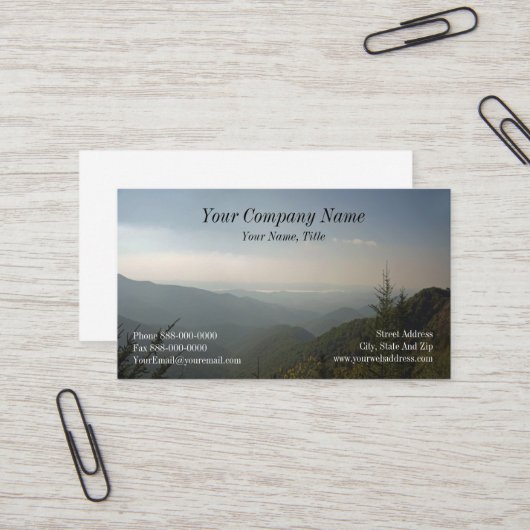 Blue Ridge Mountains Business Card Visitenkarte (Vorderseite/Rückseite Beispiel)