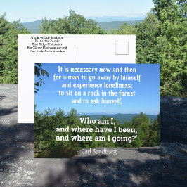 Blue Ridge Mountains Carl Sandburg Zitat Postkarte
