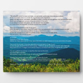 Blue Ridge Mountains Desiderata Plaque Fotoplatte (Vorderseite)