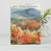 Blue Ridge Mountains Fall Watercolor Wedding  Einladung (Stehend Vorderseite)