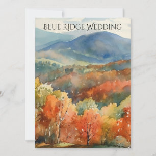Blue Ridge Mountains Herbst Aquarell Hochzeit Einladung