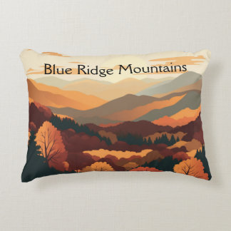 Blue Ridge Mountains Herbstlaub Retro-Reise Dekokissen