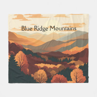 Blue Ridge Mountains Herbstlaub Retro-Reise Fleecedecke