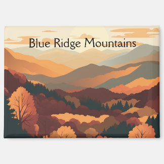Blue Ridge Mountains Herbstlaub Retro-Reise Magnet