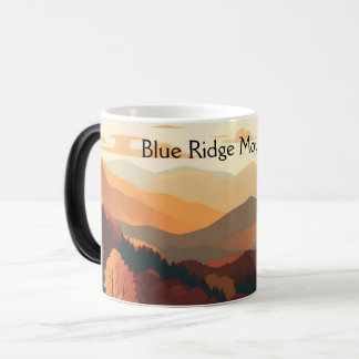 Blue Ridge Mountains Herbstlaub Retro-Reise Verwandlungstasse
