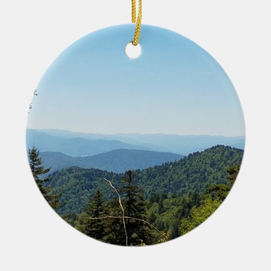 Blue Ridge Mountains nähe Cherokee, North Carolina Keramik Ornament (Vorne)