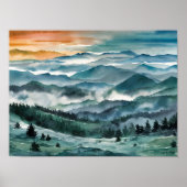 Blue Ridge Mountains Painting Blue Ridge Parkway W Poster (Vorne)