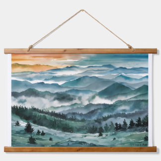 Blue Ridge Mountains Painting Blue Ridge Parkway W Wandteppich Mit Holzrahmen