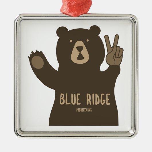 Blue Ridge Mountains Peace Bear Ornament Aus Metall (Vorne)