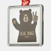 Blue Ridge Mountains Peace Bear Ornament Aus Metall (Links)