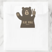 Blue Ridge Mountains Peace Bear Quadratischer Aufkleber (Tasche)