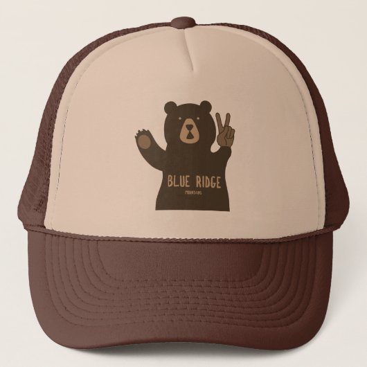 Blue Ridge Mountains Peace Bear Truckerkappe (Vorderseite)