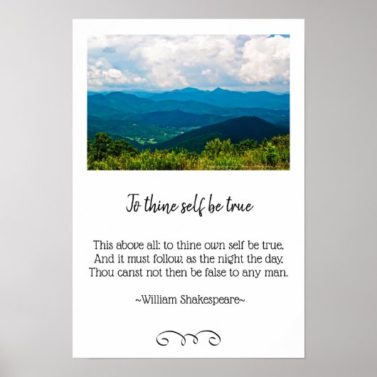 Blue Ridge Mountains und Hamlet Quote Foto Poster (Vorne)