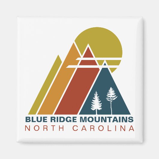 Blue Ridge Mountains Vintag Sunset Souvenir 60er Magnet (Vorne)