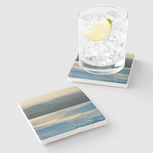 Blue Ridge Mountains Virginia Stone Coaster Steinuntersetzer (Seitenansicht)