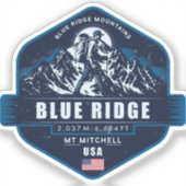 Blue Ridge Mountains Wanderabzeichen| Aufkleber (Vorderseite)
