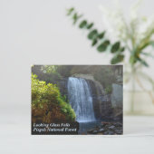 Blue Ridge Mountains Wasserfall Looking Glass Fall Postkarte (Stehend Vorderseite)
