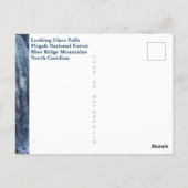 Blue Ridge Mountains Wasserfall Looking Glass Fall Postkarte (Rückseite)