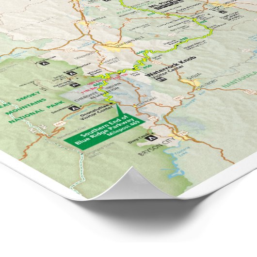 Blue Ridge Parkway 2026 map poster (Ecke)