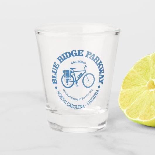 Blue Ridge Parkway (Fahrrad) Schnapsglas (Vorderseite)