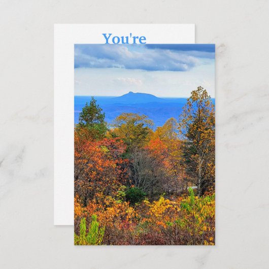 Blue Ridge Parkway Herbst Blick auf Pilotenberg Einladung (Vorne/Hinten)