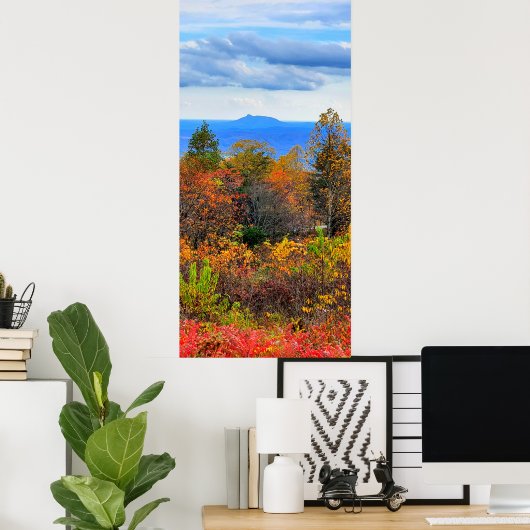 Blue Ridge Parkway Herbst Blick auf Pilotenberg Poster (Heimbüro)